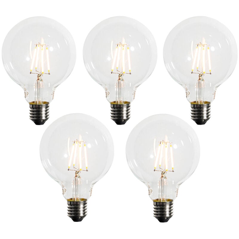 foto del prodotto set di 5 lampadina led dimmerabile e27 g95 5w 450lm 2200k luedd