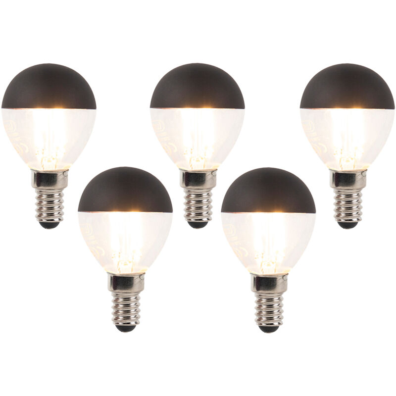 foto del prodotto set di 5 lampadine a filamento led dimmerabili e14 p45 nere 300lm 2700k luedd