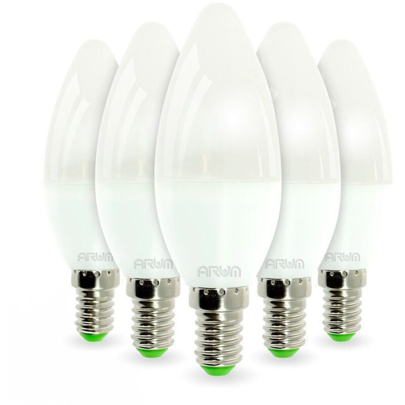 foto del prodotto set di 5 lampadine a led e14 6w render 40w 420lm temp rature de couleur bianco caldo 2700k