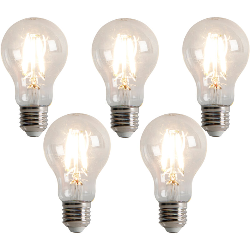 foto del prodotto set di 5 lampadine led dimmerabili a 3 livelli e27 a60 5w 500lm 2700k luedd