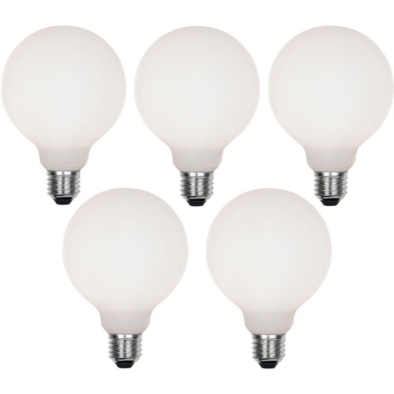 foto del prodotto set di 5 lampadine led dimmerabili e27 g95 opale 4w 430lm 2200 4000k luedd