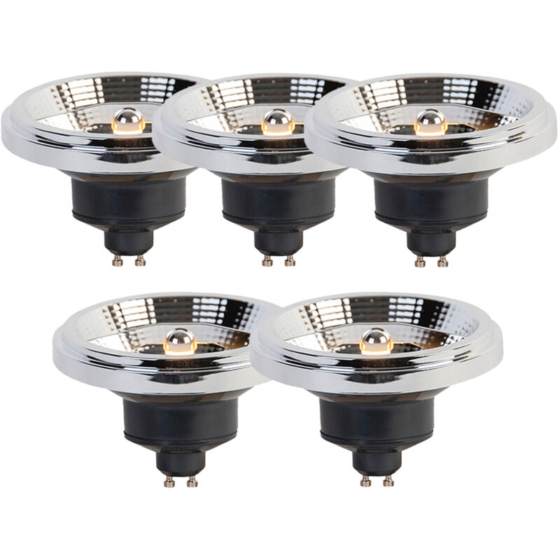 foto del prodotto set di 5 lampadine led dimmerabili gu10 3 step dim to warm ar111 11w 620lm 2000 3000k luedd