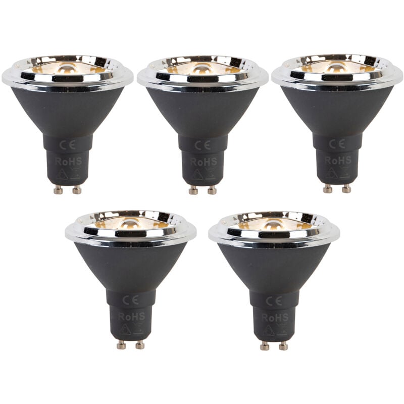 foto del prodotto set di 5 lampadine led dimmerabili gu10 ar70 6w 450lm 2700k luedd
