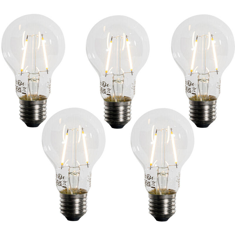 immagine 0 del prodotto set di 5 lampadine led e27 a60 sensore crepuscolare 2,5w 250 lm 2200k luedd