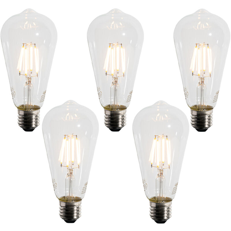 foto del prodotto set di 5 lampadine led e27 a60 sensore crepuscolare 4w 400 lm 2200k luedd