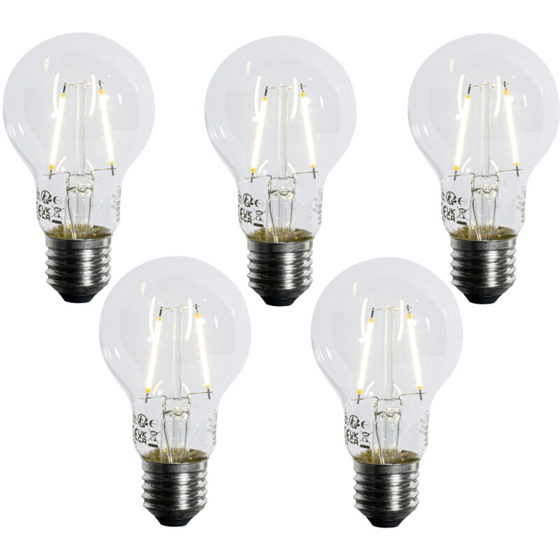 foto del prodotto set di 5 lampadine led e27 a60 sensore lux 2.5w 250 lm 3000k luedd