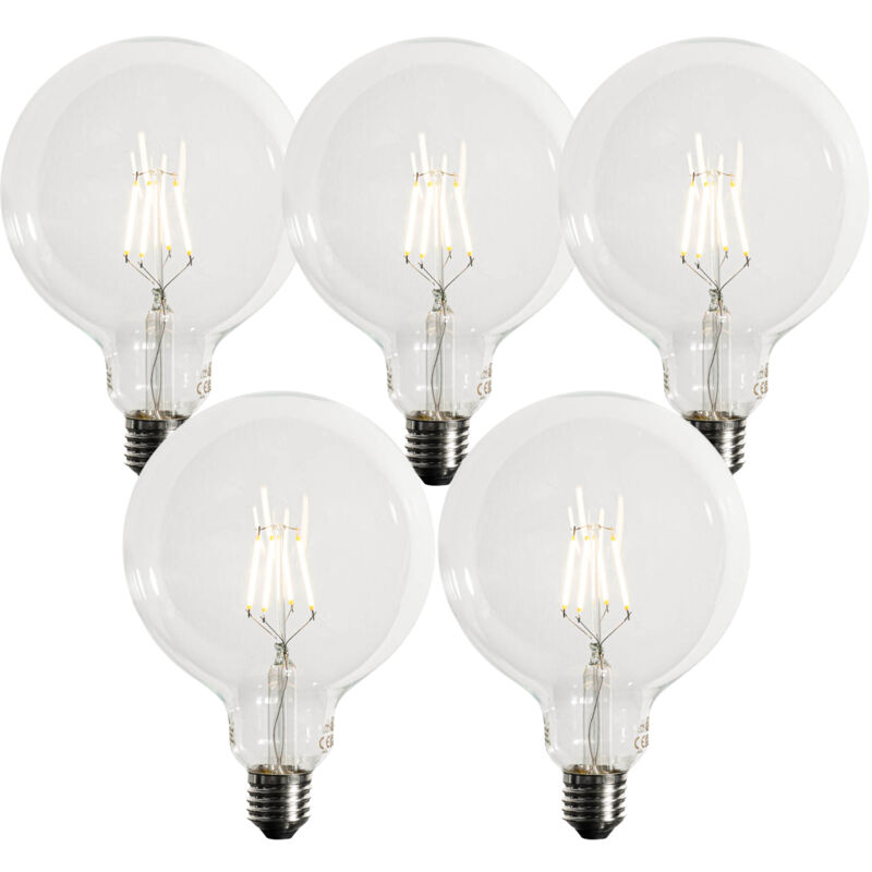 foto del prodotto set di 5 lampadine led e27 dimmerabili g125 5w 450 lm 3000k luedd