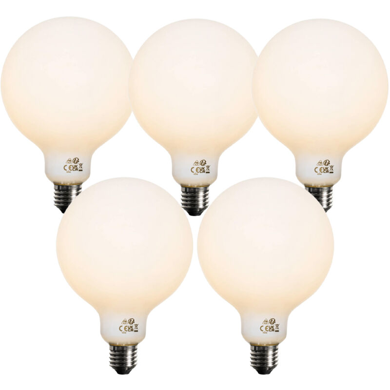 foto del prodotto set di 5 lampadine led e27 dimmerabili opale g125 5w 450 lm 2700k luedd