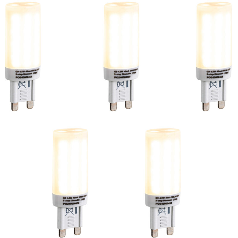 foto del prodotto set di 5 lampadine led g9 a 3 intensit opal 4,5w 500lm 2700k luedd