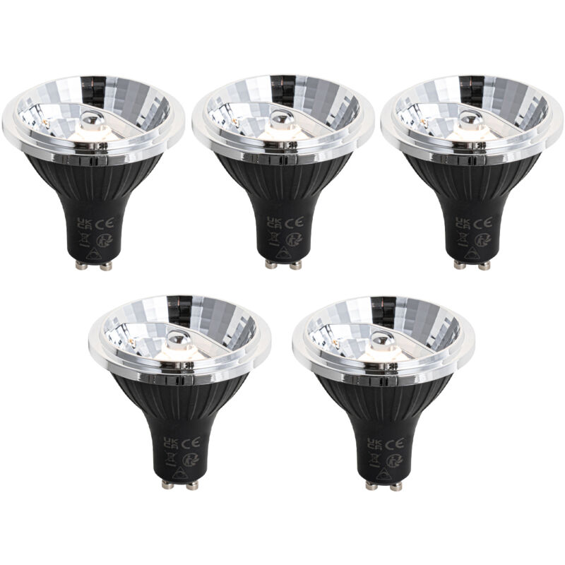 foto del prodotto set di 5 lampadine led gu10 dimmerabili a 3 livelli 70mm 6,5w 600lm 2700k luedd