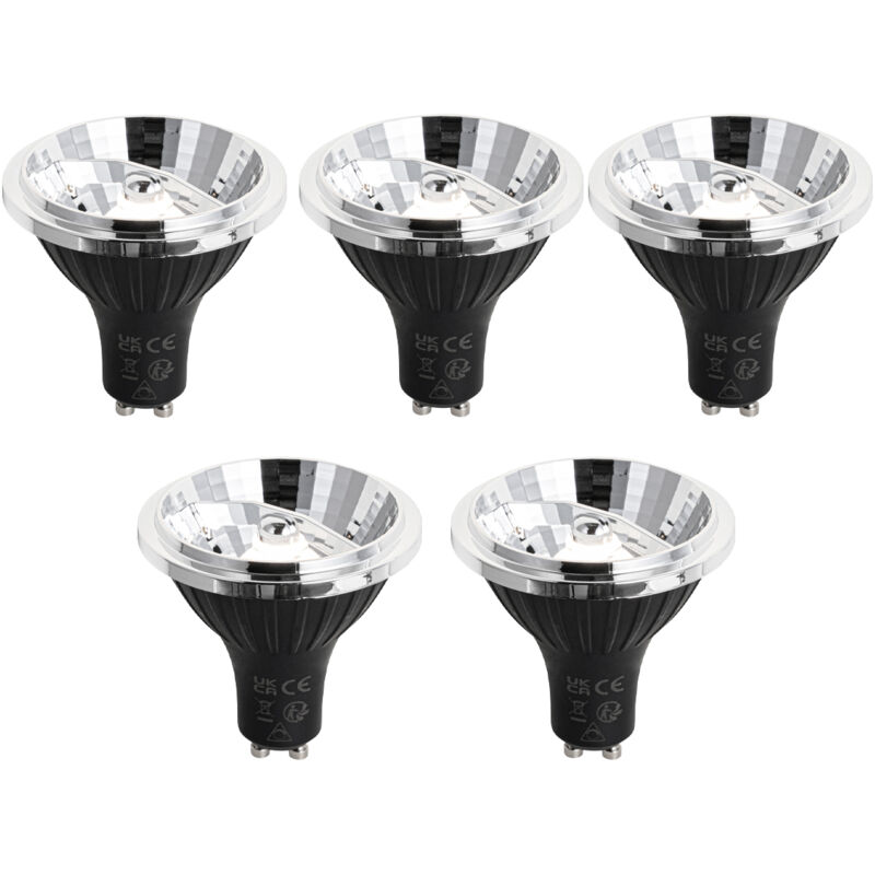 foto del prodotto set di 5 lampadine led gu10 dimmerabili a 3 livelli 70mm 6.5w 600lm 4000k luedd