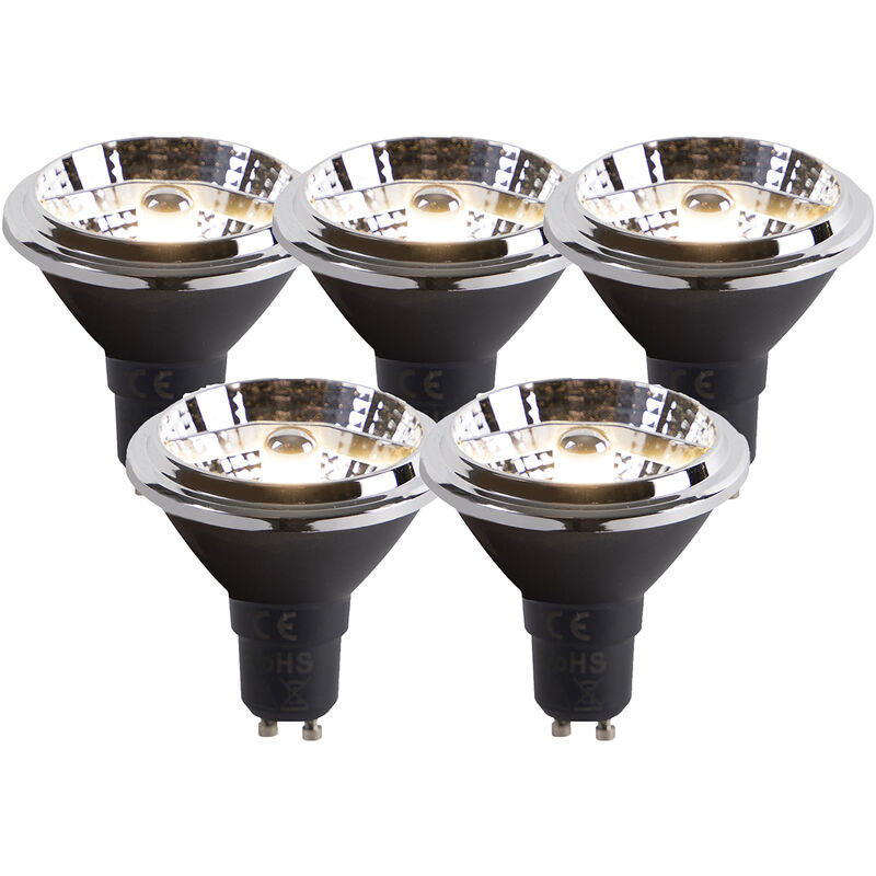 foto del prodotto set di 5 lampadine led gu10 dimmerabili con luce calda ar70 6w 2000k 3000k luedd