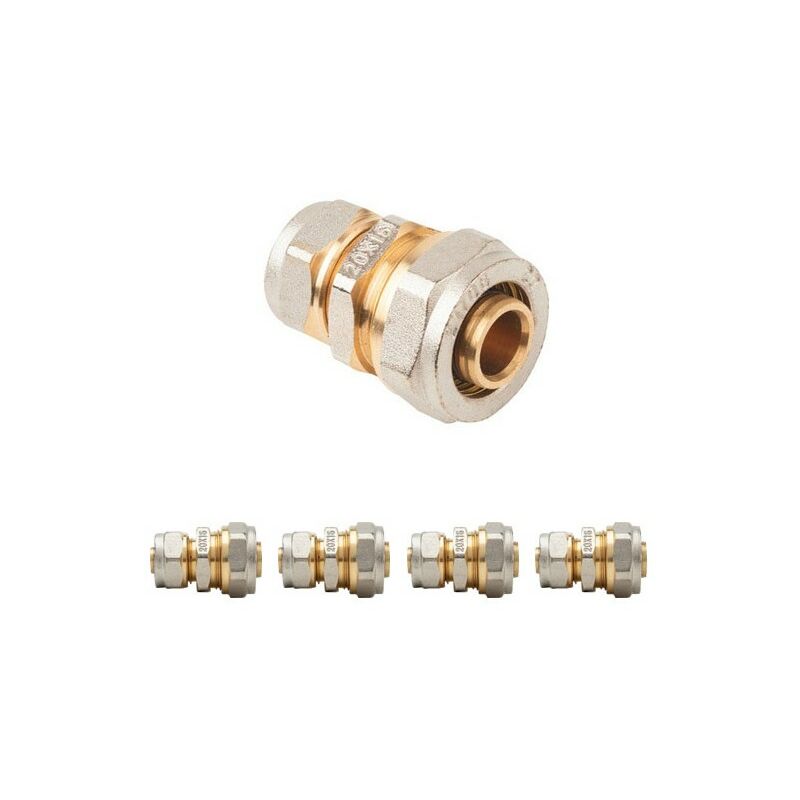 foto del prodotto set di 5 manicotto ridotto 20 16 per tubo multistrato a compressione da 20 mm, senza necessit di macchina crimpatrice, gr