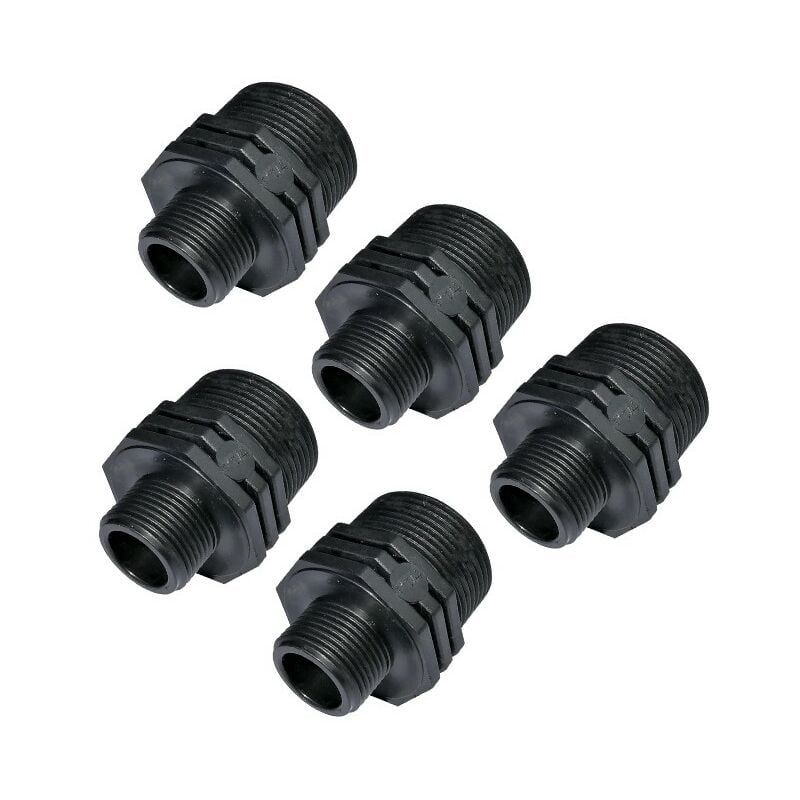 foto del prodotto set di 5 nipplo ridotto con raccordo filettato in plastica 1 1 4 x 1 doppio filettatura maschio maschio pn10 bar