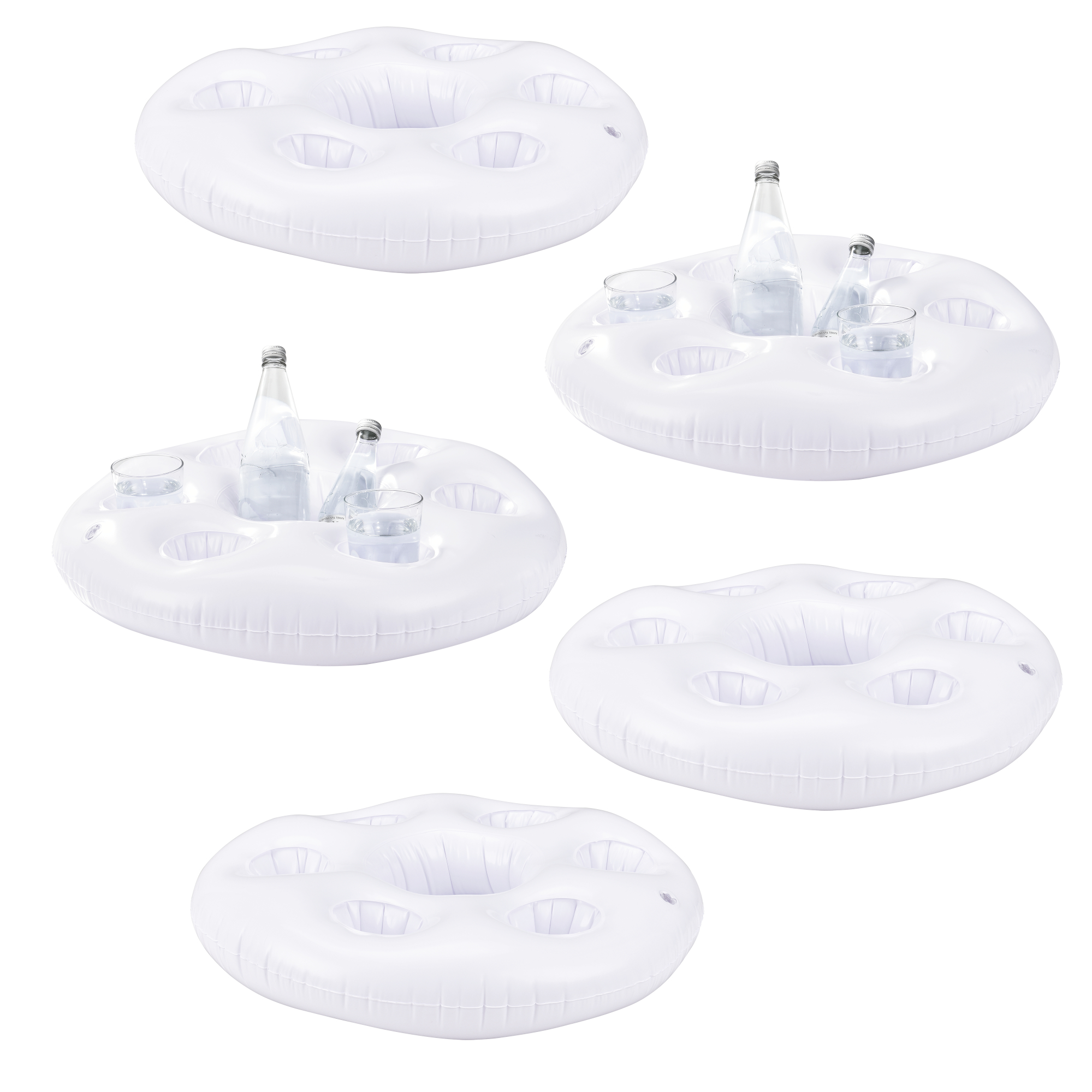 foto del prodotto set di 5 portabevande galleggiante per piscina supporto gonfiabile per drink 60 cm bianco casa.pro