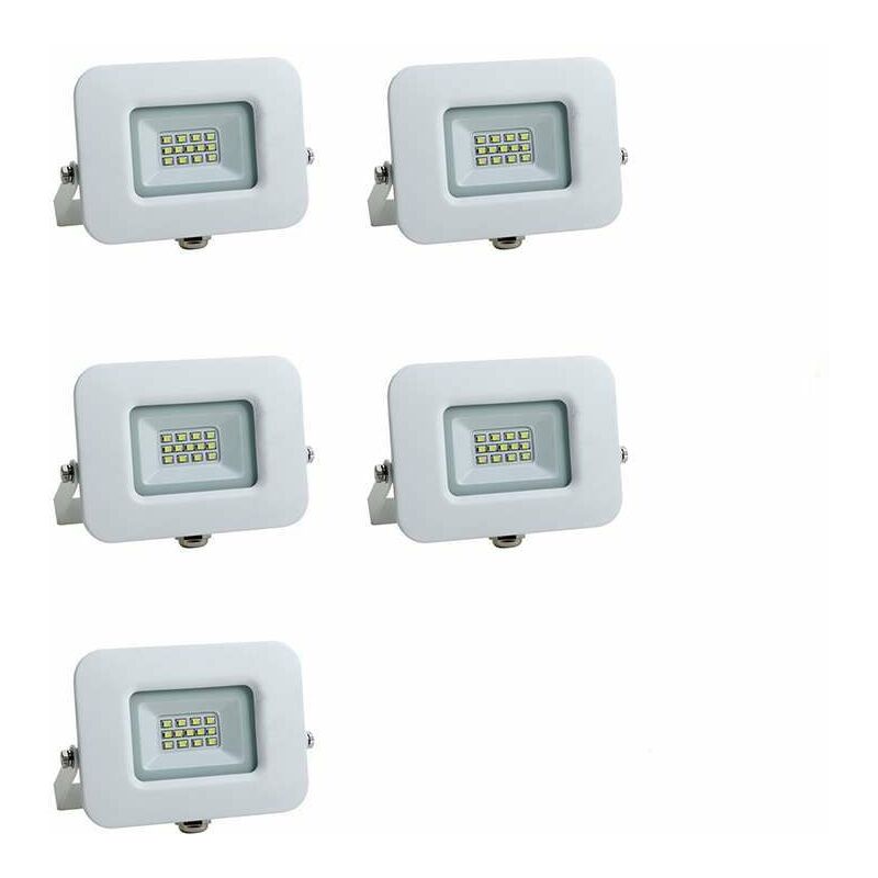 foto del prodotto set di 5 proiettori led 10w 60w bianco premium line ip65 850lm bianco giorno 6000k