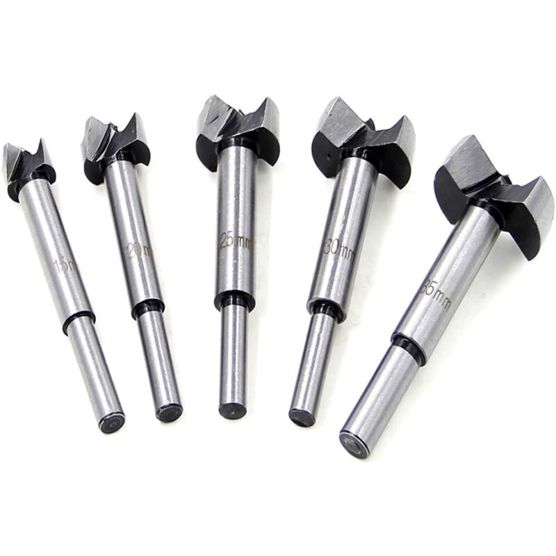 foto del prodotto set di 5 punte da trapano per legno in carburo ad alta velocit foro per cerniera punta da trapano per svasatura con blister da 15 35 mm