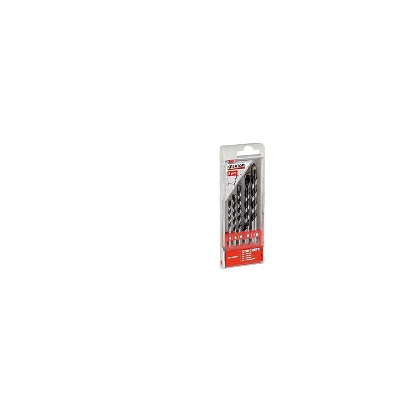 foto del prodotto set di 5 punte per calcestruzzo 4 5 6 8 10mm krt012401 kreator