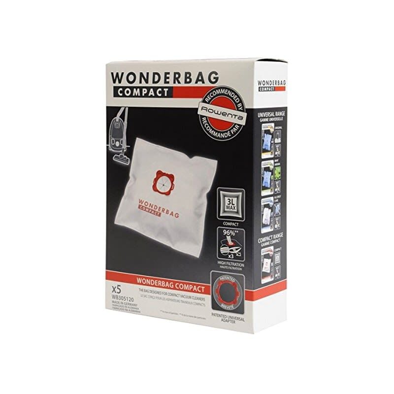 foto del prodotto set di 5 sacchetti wonderbag wb305120 per aspirapolvere rowenta