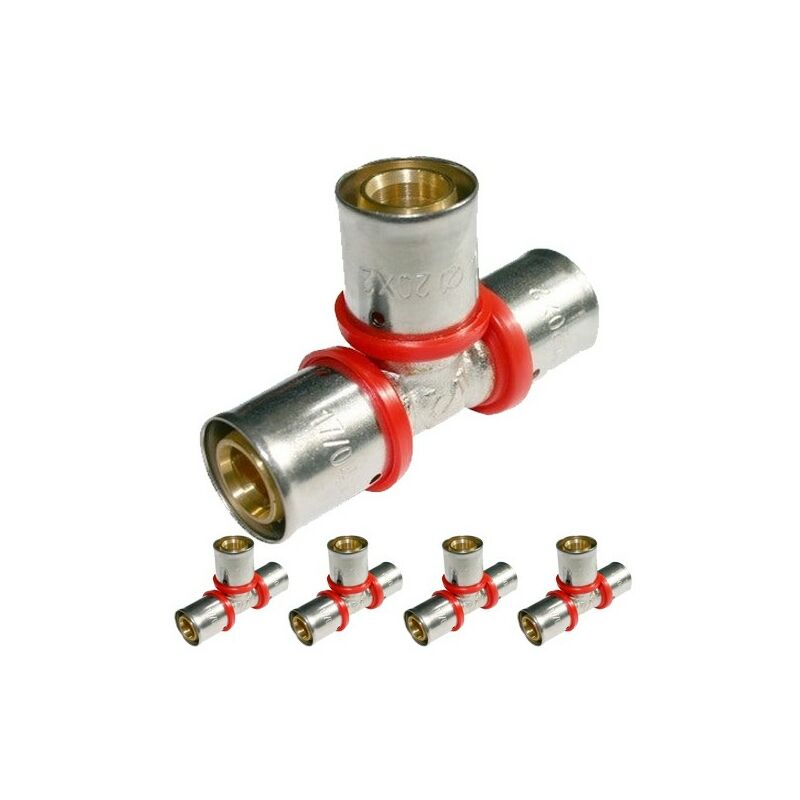 foto del prodotto set di 5 te per tubo multistrato da 16 mm da utilizzare con macchina crimpatrice