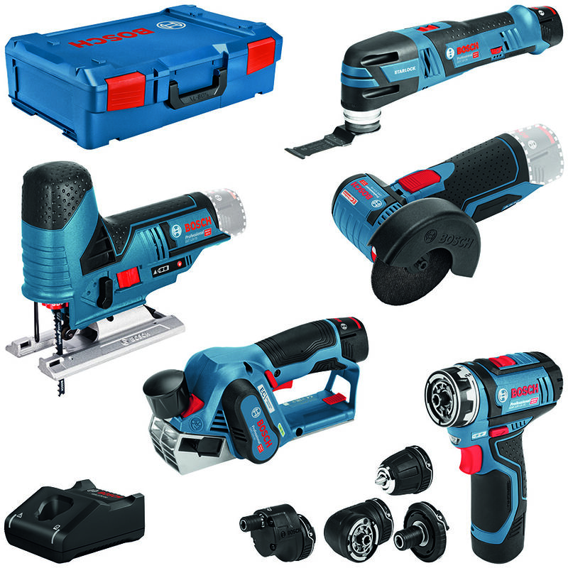 foto del prodotto set di 5 utensili bosch 12v gsr gop gho gws gst 3x gba gal xl boxx