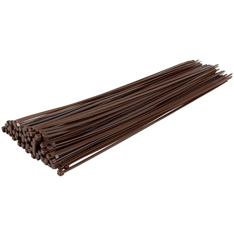 foto del prodotto set di 50 fascette multiuso in nylon 3,6 x 250 mm colore marrone
