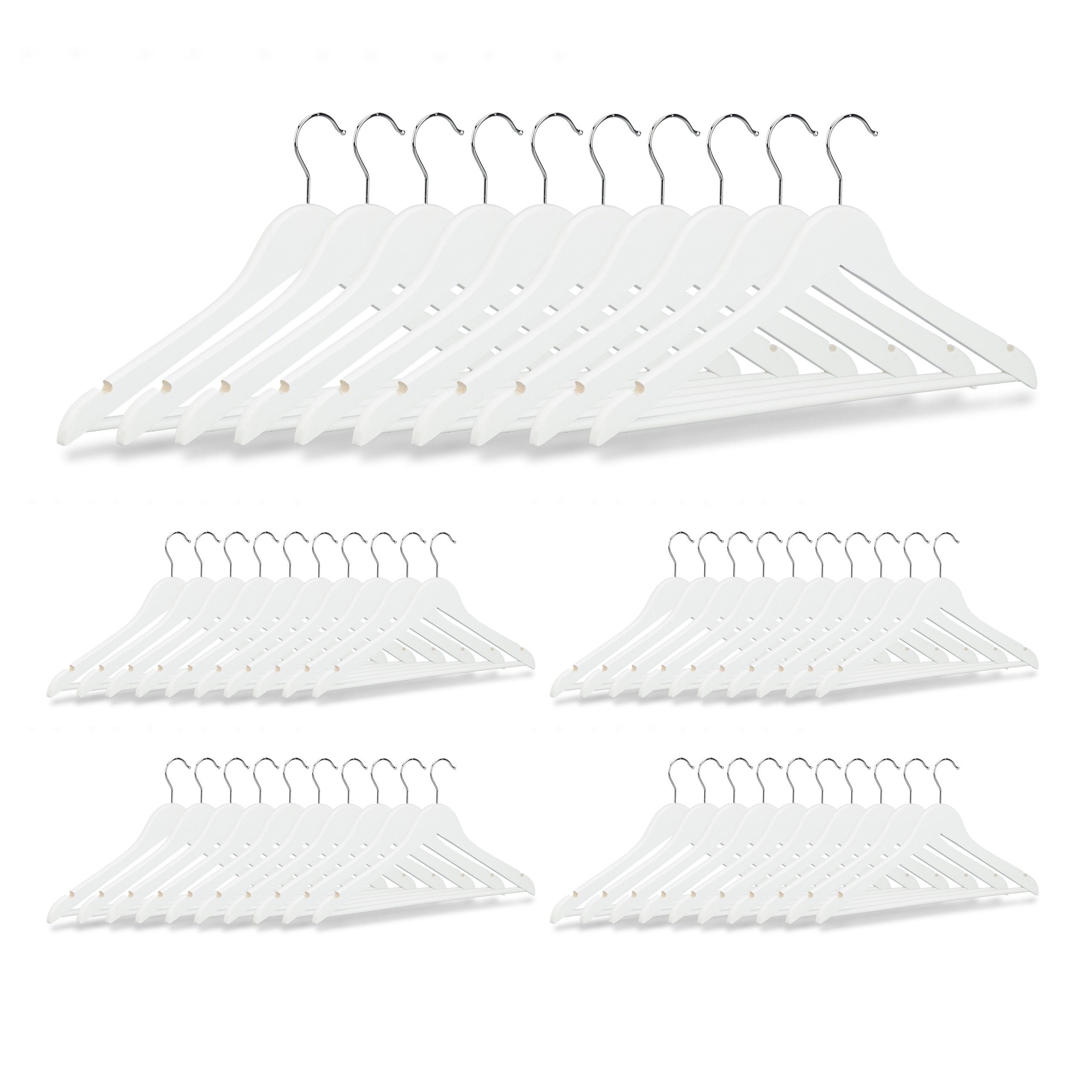 foto del prodotto set di 50 grucce con tacche in legno bianco 13 0002505