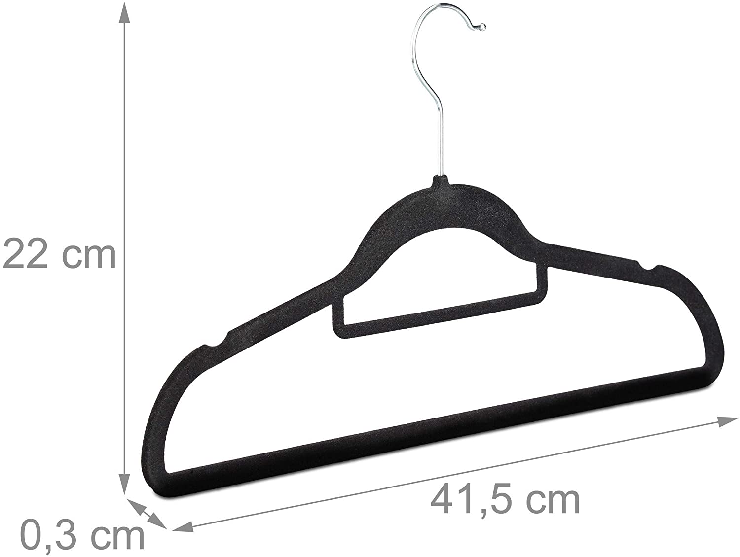 foto del prodotto set di 50 grucce in velluto di metallo nero 1300007526