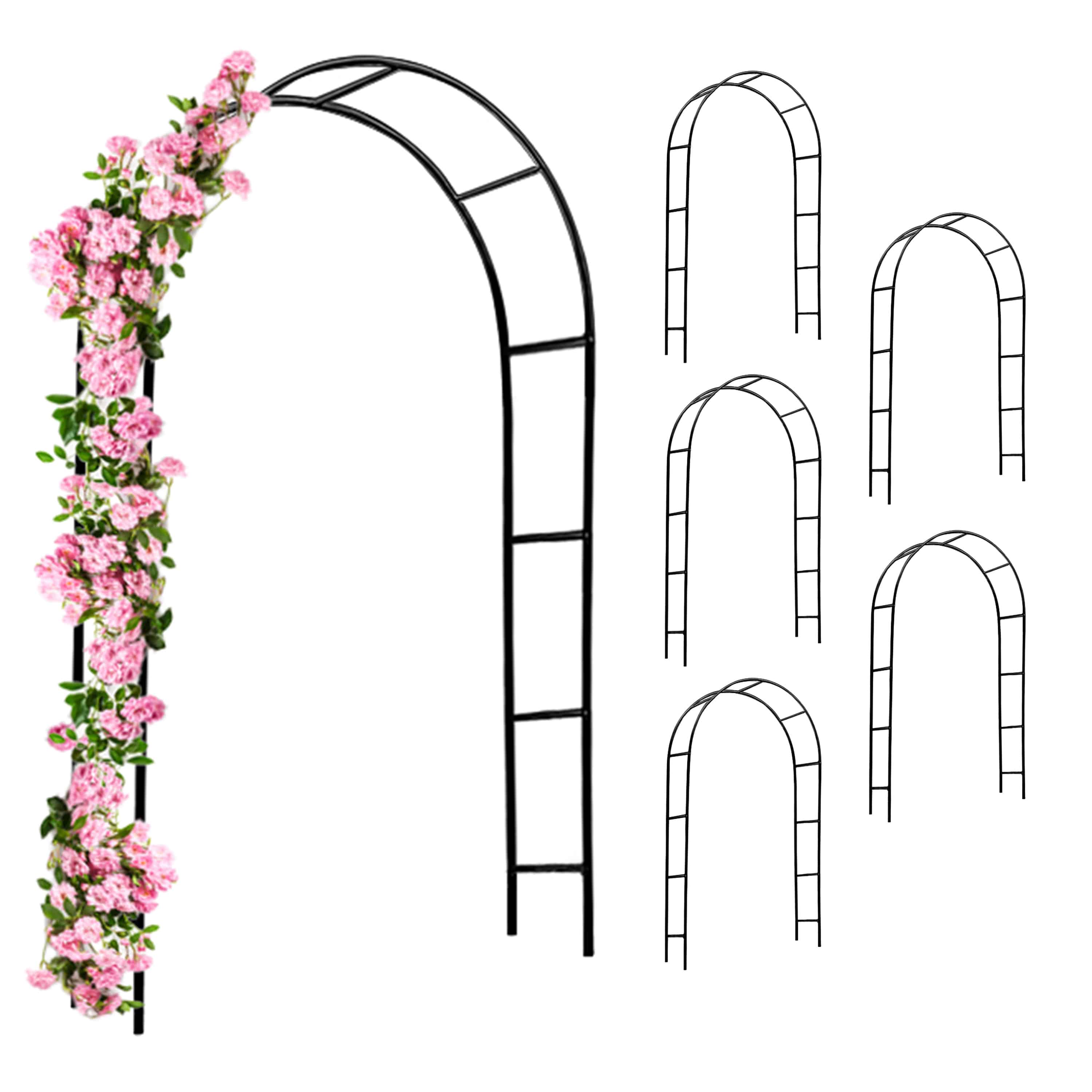 foto del prodotto set di 6 archi di rose neri 240x37x140cm
