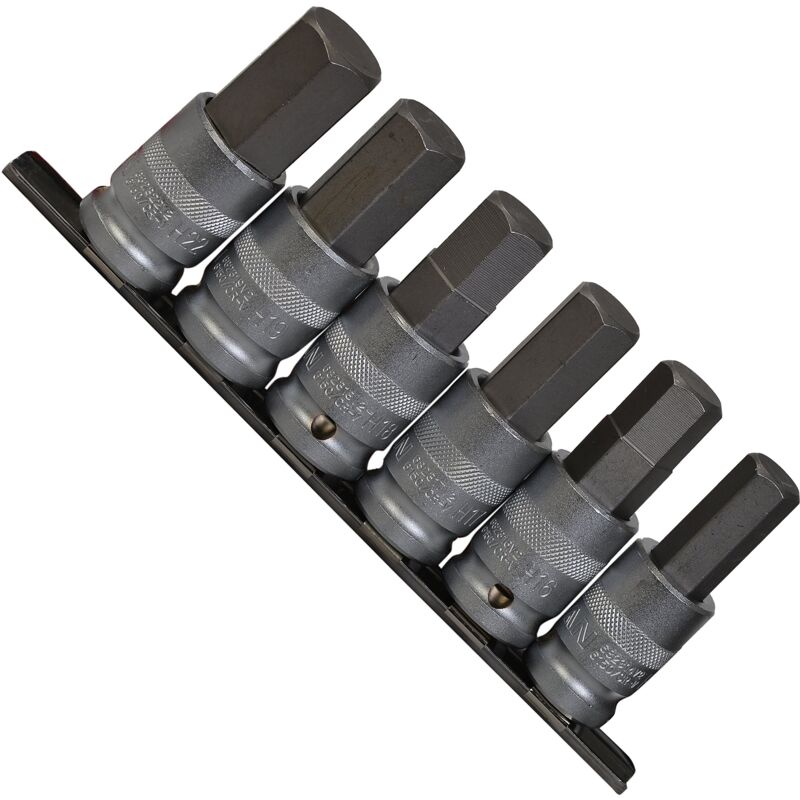 foto del prodotto set di 6 chiavi a bussola esagonali con foro per bloccaggio sferico inserti cacciaviti da 14 22 mm inserto bussole per viti esagonali da 1 2 