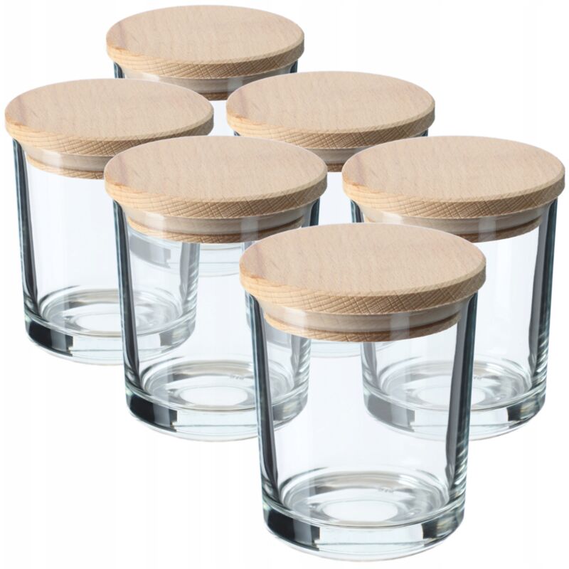 foto del prodotto set di 6 ciotole in vetro trasparente di alta qualit per frutta secca, gelato, salse, dessert e olive 6 x 245 ml, rotonde con coperchio kadax