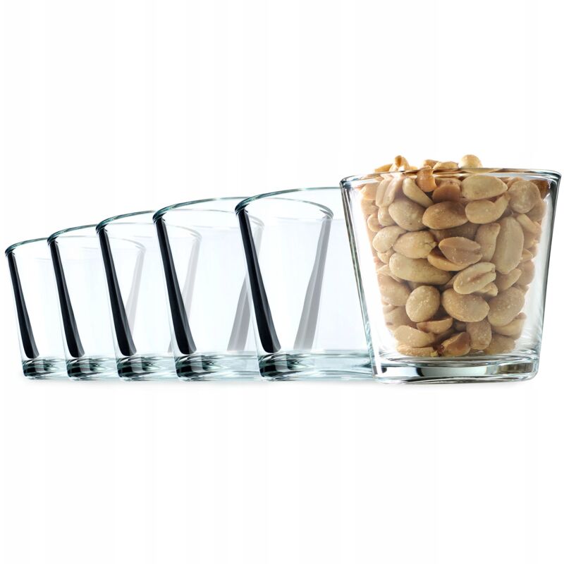foto del prodotto set di 6 ciotole in vetro trasparente premium per frutta secca, gelato, salse, dessert e olive 6 x 130 ml, rotonde kadax