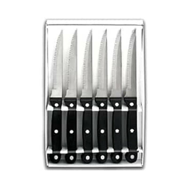 foto del prodotto set di 6 coltelli da bistecca classici seghettati