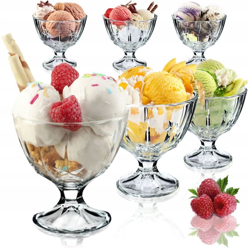 foto del prodotto set di 6 coppette da dessert in vetro per gelato da 300 ml kadax