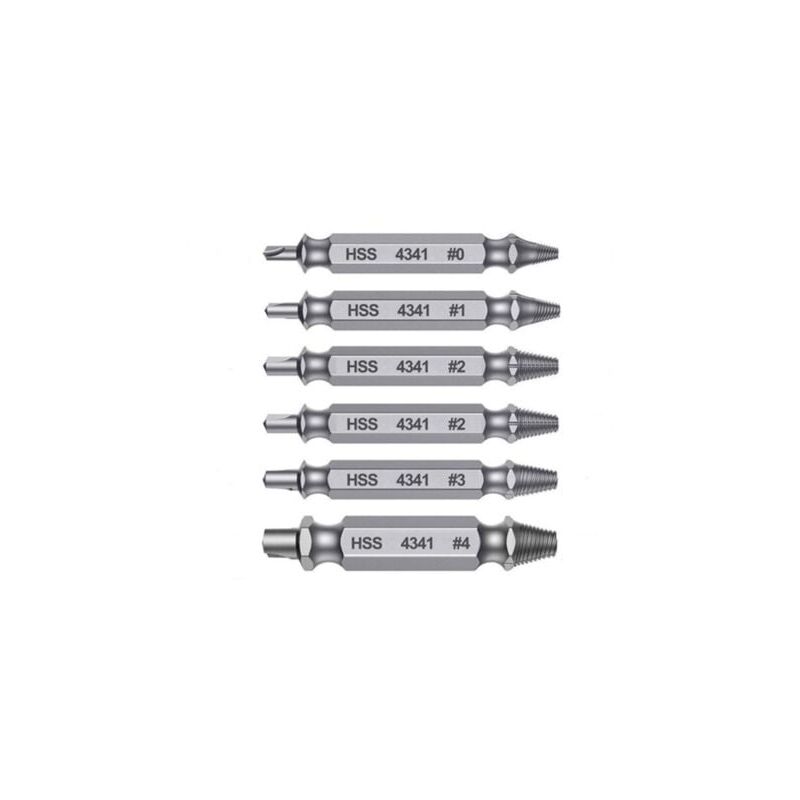 immagine 0 del prodotto set di 6 estrattori professionali per viti prigioniere viti hss 4341 kit di utensili per l estrazione di viti con chiave per estrattore, punta da