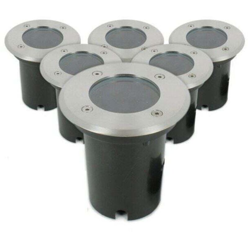 foto del prodotto set di 6 faretti da incasso a pavimento acciaio inossidabile 304 gu10 ip67