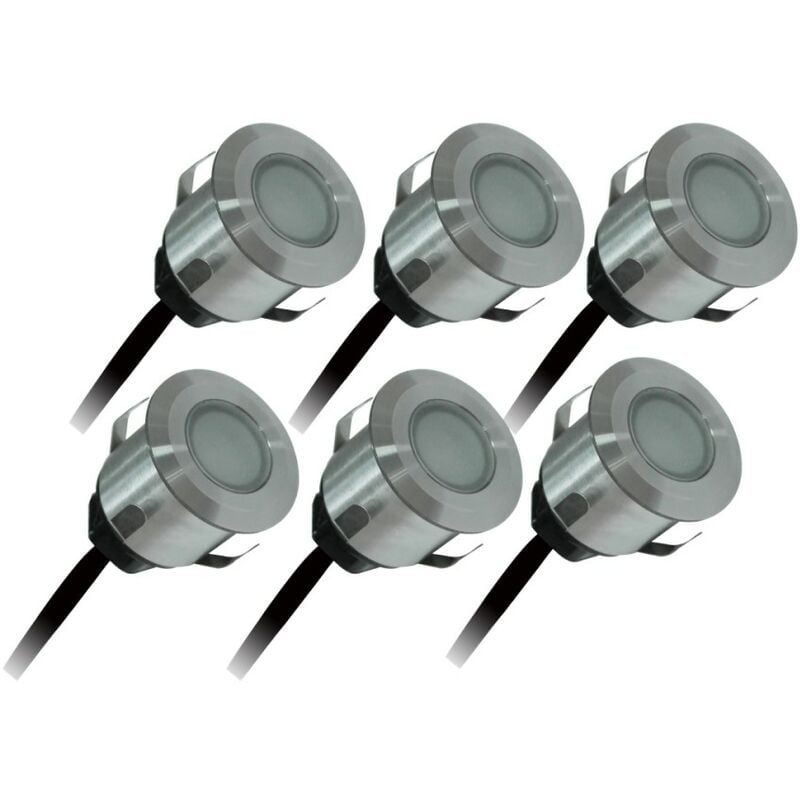 foto del prodotto set di 6 faretti da incasso per esterno 4.5w, 3000k, 6x15lm, 35, inox patio arlux lighting