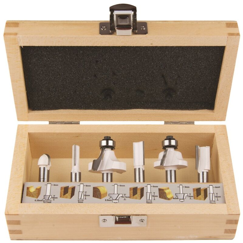foto del prodotto set di 6 frese, gambo da 8 mm makita d 53540