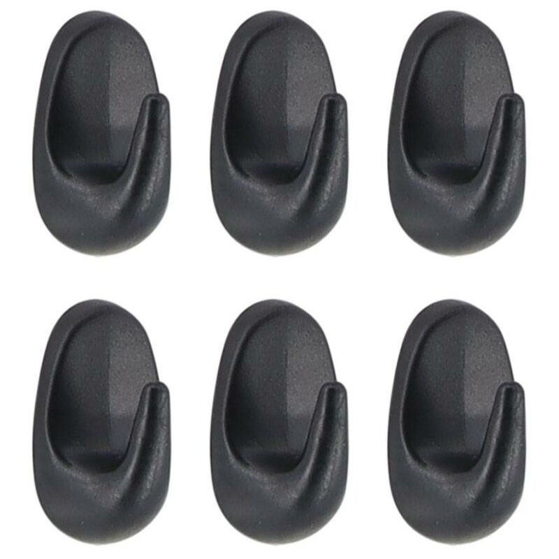 foto del prodotto set di 6 ganci in abs da 3 m nero tendance