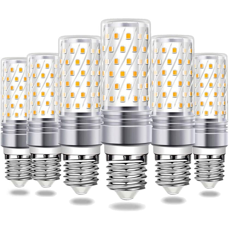 foto del prodotto set di 6 lampadine a led e27 12w equivalenti a una lampadina alogena da 100w 1200lm luce bianca fredda 6000k 360 angolo del fascio 220 240v
