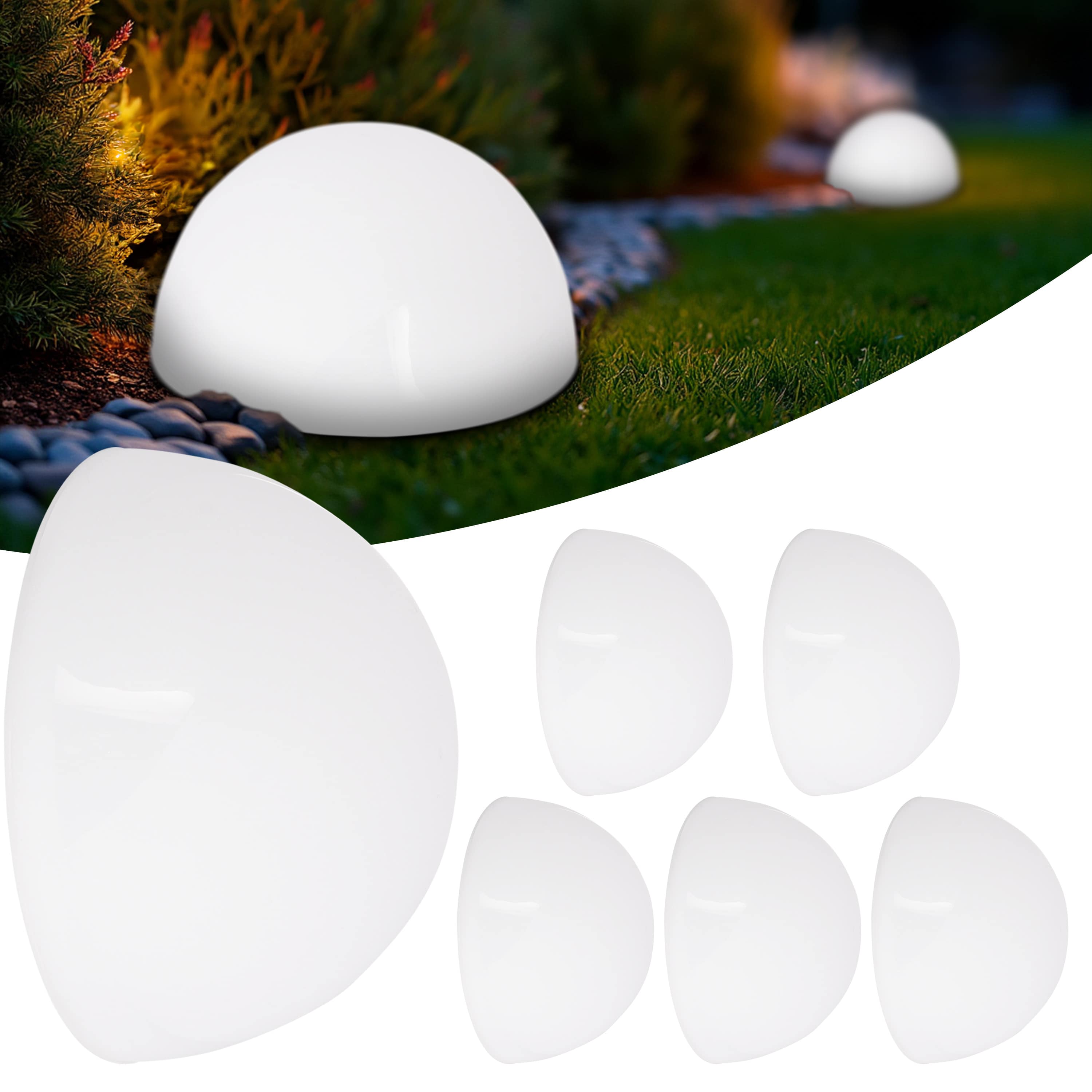 foto del prodotto set di 6 luci solari a led semicircolari