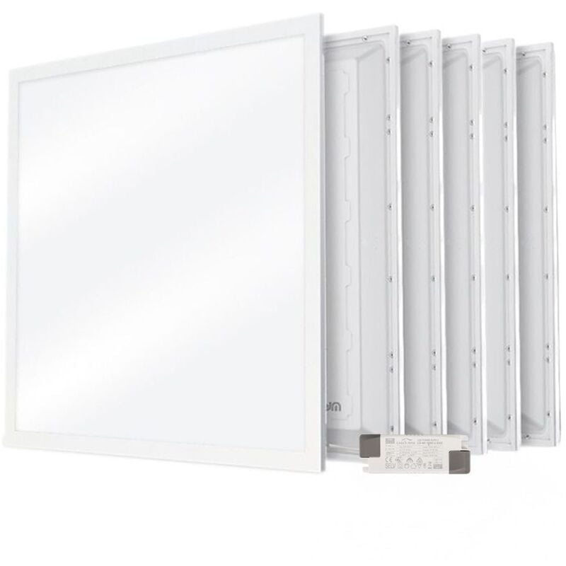 foto del prodotto set di 6 pannelli led 600x600 40w alta luminosit temp rature de couleur bianco neutro 4000k