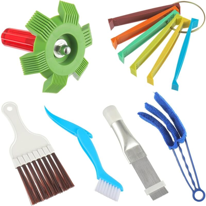 foto del prodotto set di 6 pezzi per la pulizia del condizionatore d aria, pettine per capelli a dondolo per condizionatore d aria, strumento per la pulizia del