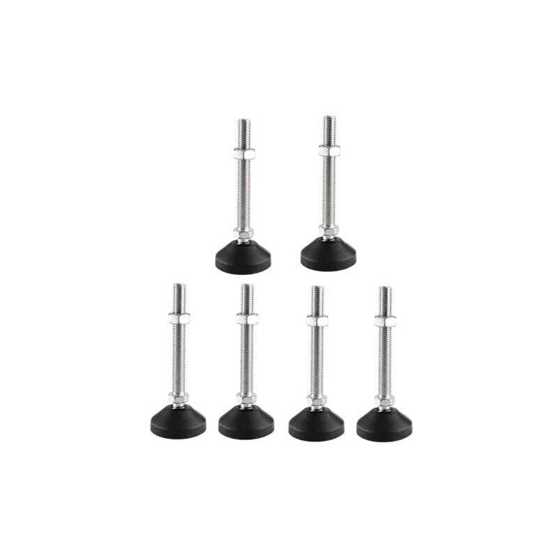 foto del prodotto set di 6 piedini regolabili m10 x 80 mm, vite di regolazione, gamba per mobili, pu trasportare, piedini regolabili, viti regolabili, piedini