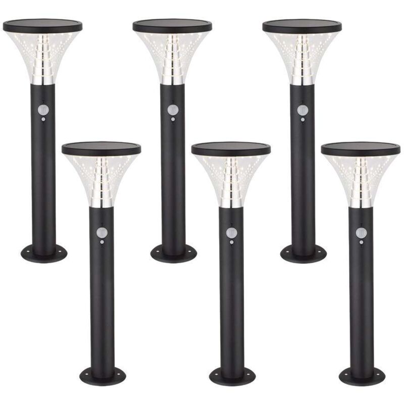 foto del prodotto set di 6 potenti terminali solari benidorm con rilevatore a 3 modalit h50 cm
