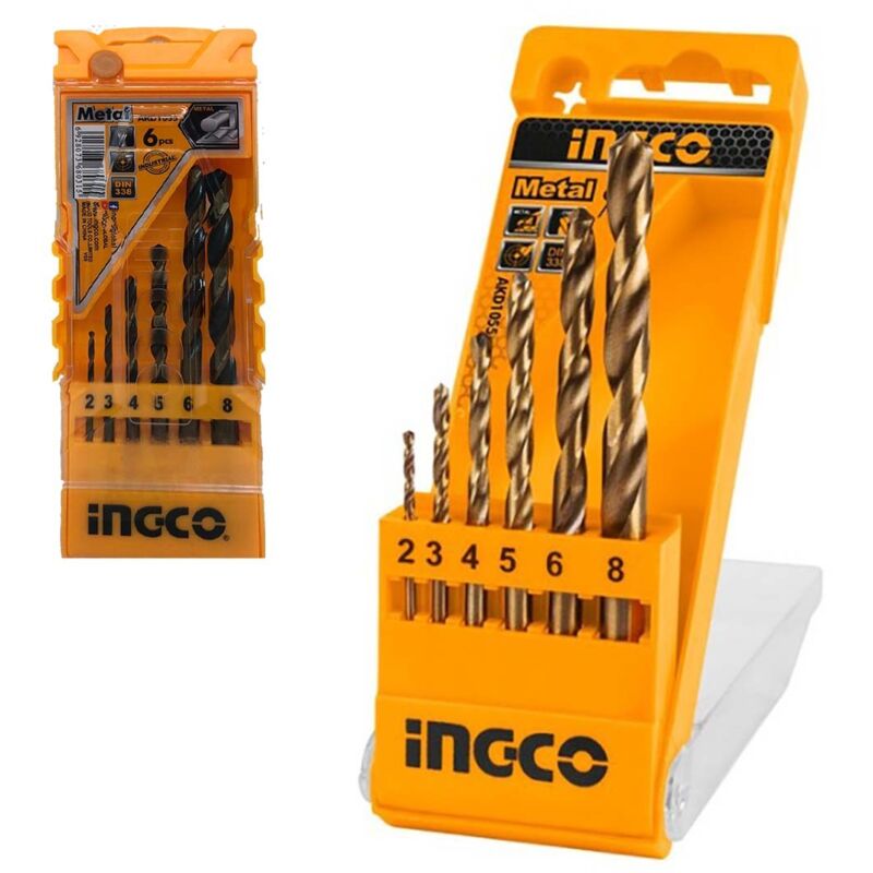 foto del prodotto set di 6 punte metallo per trapano ingco akd1055
