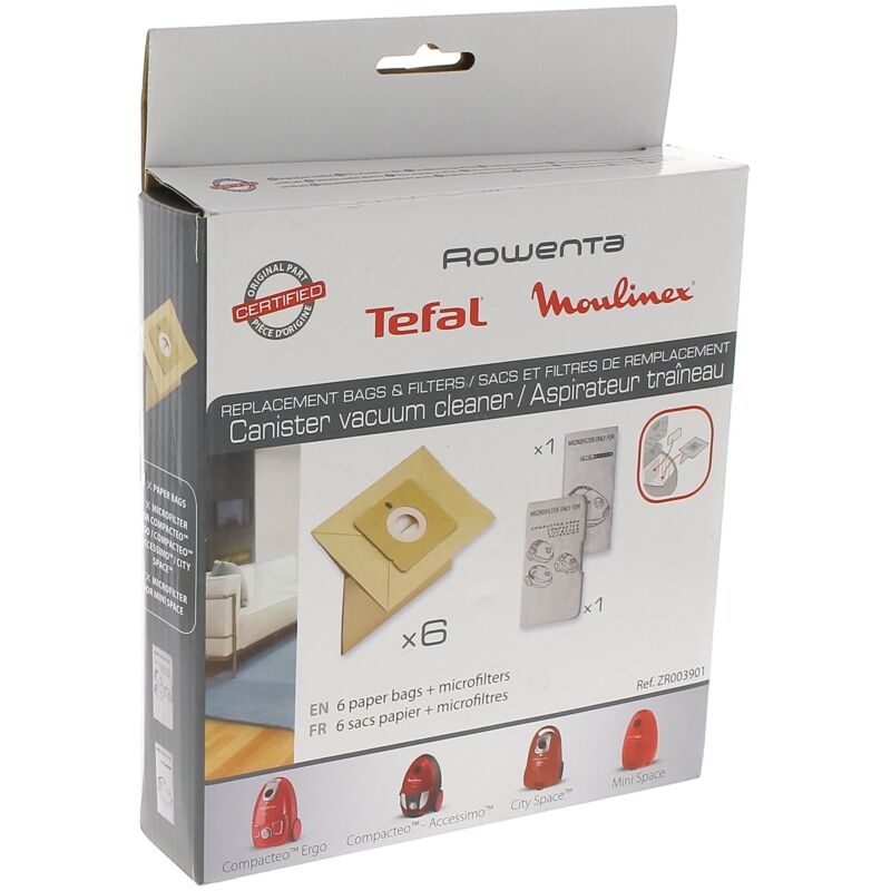 foto del prodotto set di 6 sacchetti per vuoto filtro zr003901 per rowenta hoover