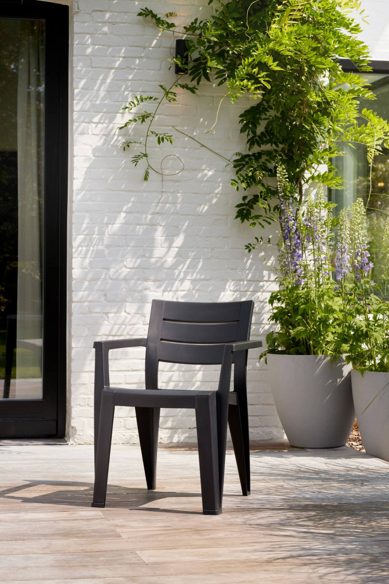foto del prodotto set di 6 sedie da esterno courtenay, seggiola da giardino, seduta outdoor multiuso, panchina da giardino, 62x59 h79 cm, antracite