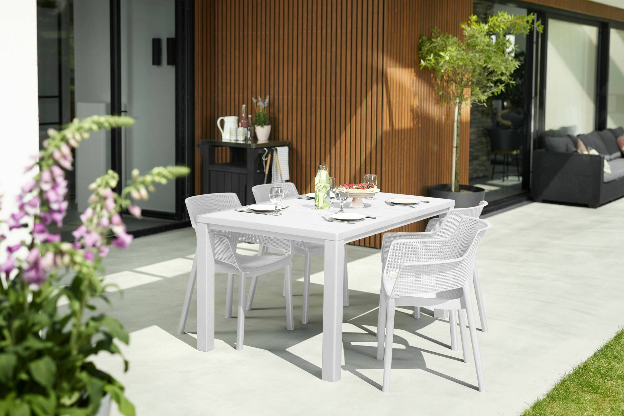 foto del prodotto set di 6 sedie da esterno courtenay, seggiola da giardino, seduta outdoor multiuso, panchina da giardino, 62x59 h79 cm, bianco