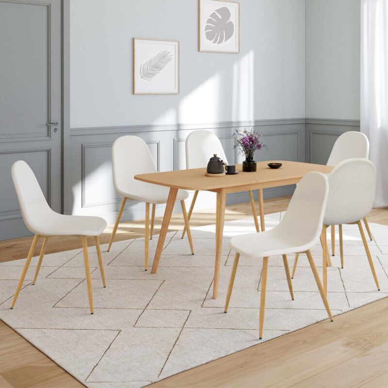 foto del prodotto set di 6 sedie da pranzo dari in tessuto bouclette